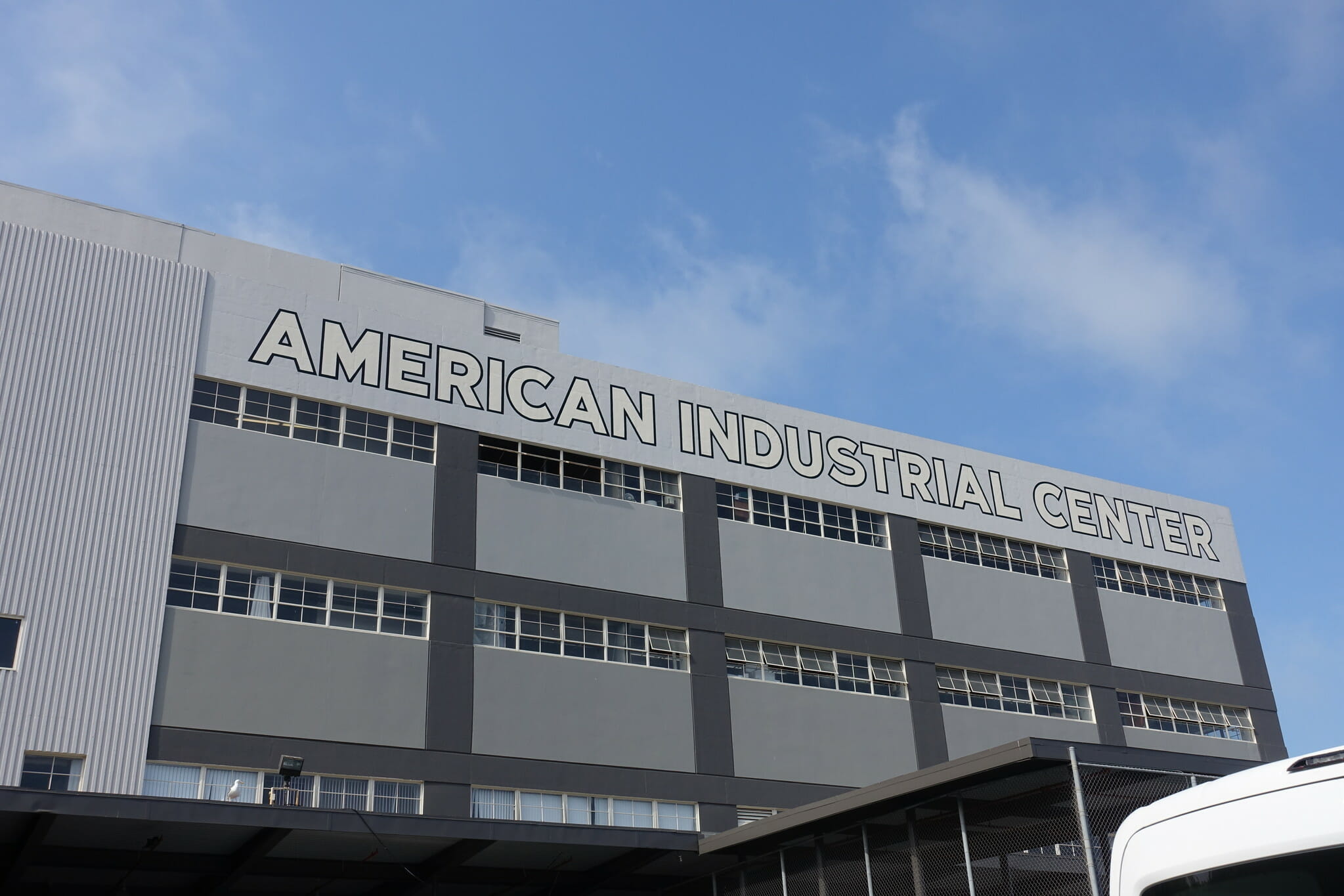 Front of the American Industrial Center Building modern day